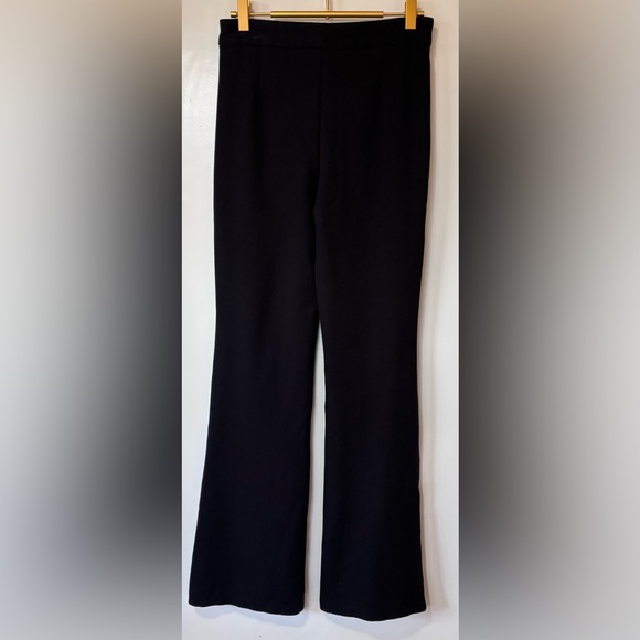 Zara| Classic Black Fit & Flare Wide Bottom Stretch Knit Pants Sz S - Picture 3 of 6